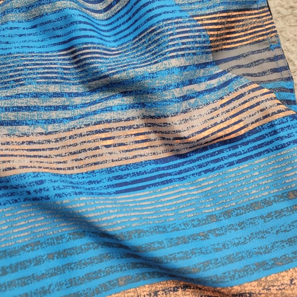 Nike Shorts Mens Large Blue Swim Trunks Lined Striped Geometric Swoosh Logo - Picture 6 of 14